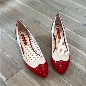 Chic Red and Cream Women's Flats